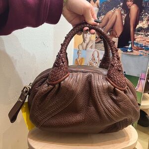 Fendi Spy Bag Brown Leather Handbag Vintage